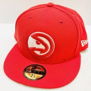 New Era‎ Atlanta Hawks Logo 59FIFTY Fitted Hat Cap 7 5/8 Red NBA Basketball